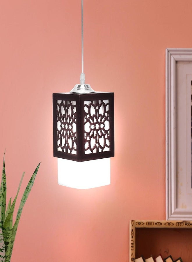 SINOMAN مصباح معلق بتصميم زهرة مقطوعة بالليزر من خشب سينومان، مناسب لغرفة المعيشة/غرفة النوم/المطبخ/فوق طاولة الطعام (نجمة SL، بدون لمبة) - Image 2